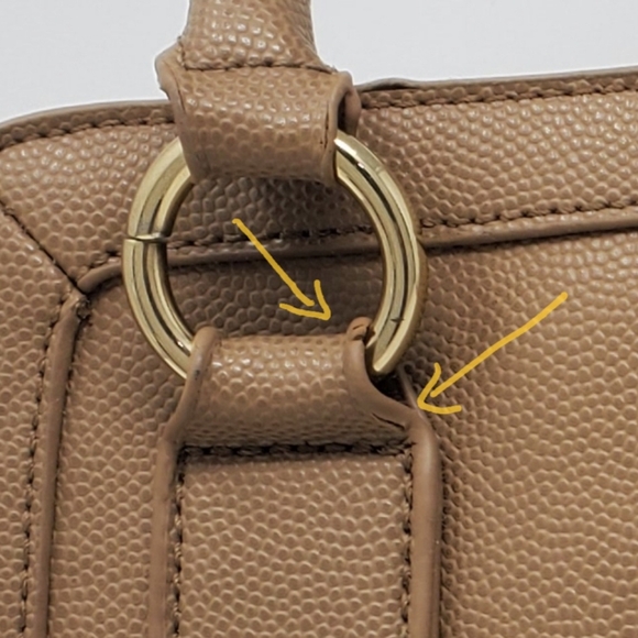 LuLu Guinness Tan Multipocket Handbag with Gold Accents - Picture 14 of 15